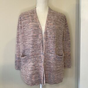 Madewell space Dye multicolor open front‎ with pockets long sleeved cardigan